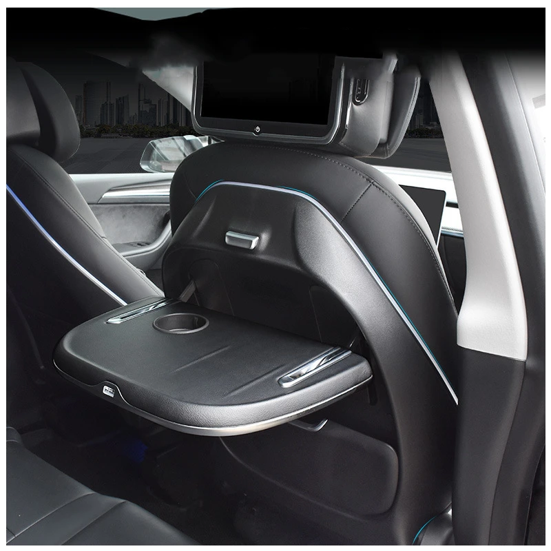 Compatible with Model 3/Y, Refreshed Model 3/Y, and Model Y: Rear-Seat Electric Fold-Down Table for Cars
