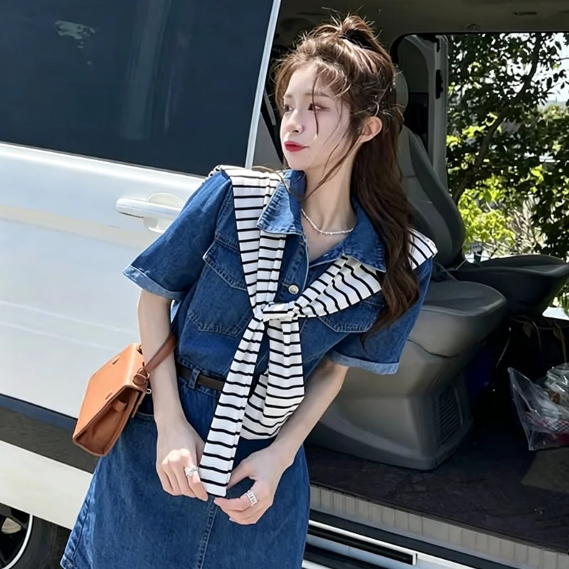 Striped Knit Neck Warmer Shawl for Women Stylish All-Season Wrap for Office Air Conditioning Room