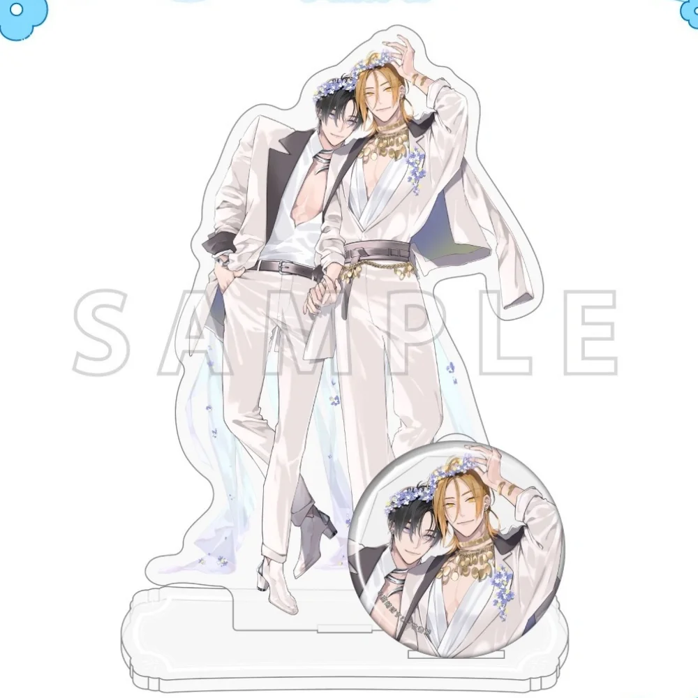 Anime Sasaki and Miyano New Acrylic Stand & Badge Combo Pack, Miyano Yoshikazu, Mother's Day Gift For Anime Fans keychain