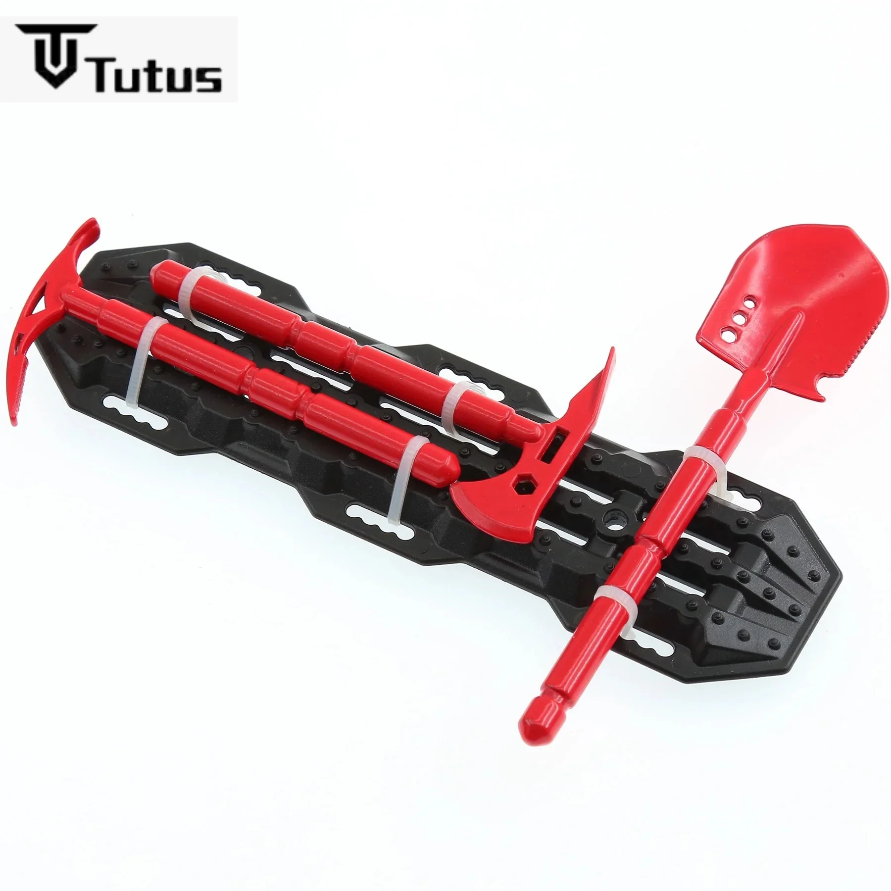 3-Piece Set Simulated Tools Shovel Axe Pickaxe With Anti-slip Board Decorative Parts for 1/8 1/10 Scale RC Crawler