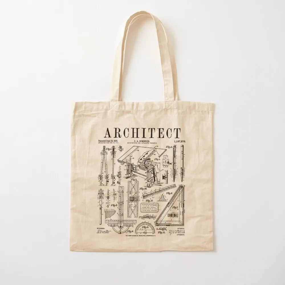 

Architect Architecture Student Tools Vintage Patent Print Tote Bag Women's handbag Gift bags Canvas Tote Bag