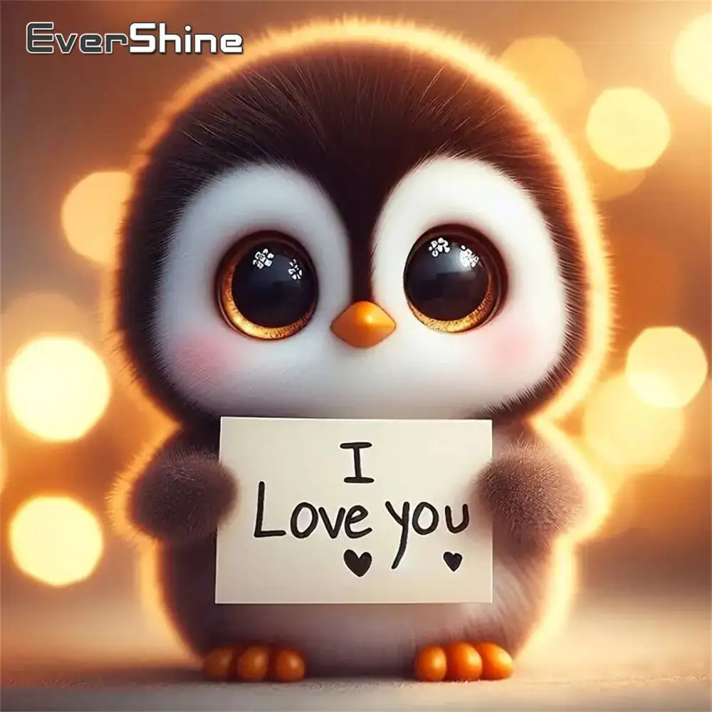 

Evershine 5D DIY Diamond Embroidery Penguin Animal Mosaic Cartoon Suitable For Beginners Diamond Painting Letter Home Decoration