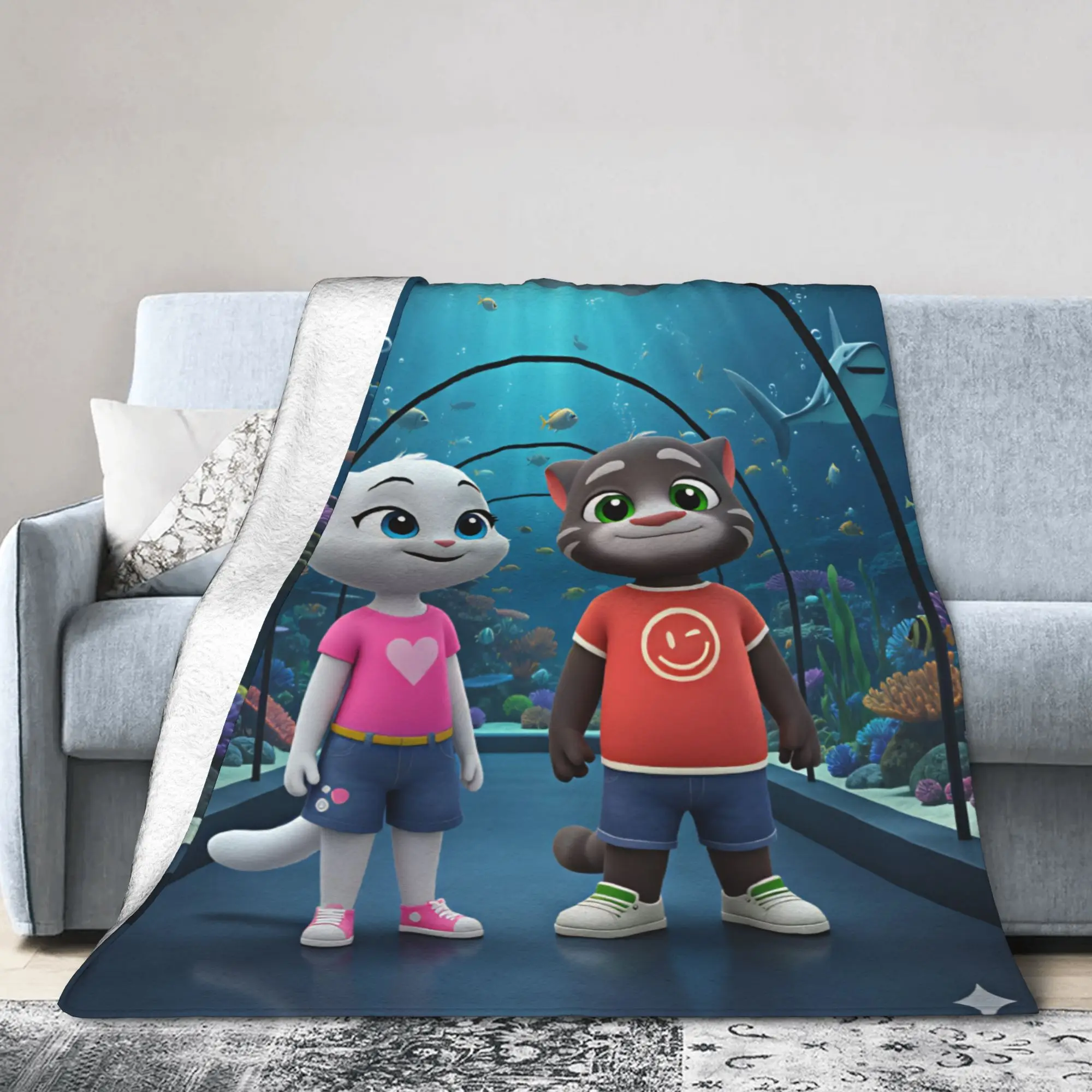 T-Talking T-Tom And F-Friends   Soft Blankets  Kids Adult Plush Throw Blanket Funny Bedroom Flannel Bedspread Sofa Bed Cover