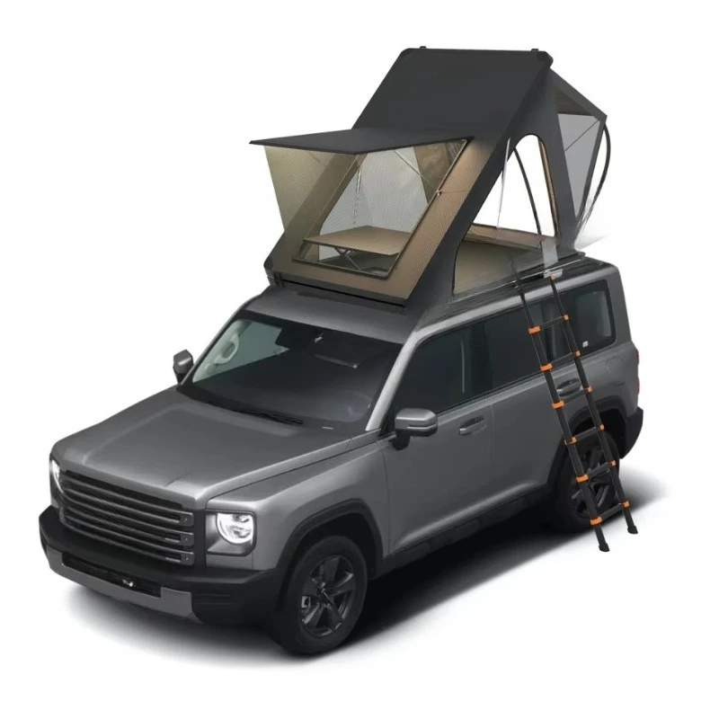 Hot Sale Easy to Open Two-person Hardshell Car Rooftop Tent Big Size Rooftop Tent Triangle Aluminum Outdoor Camping Car Tent