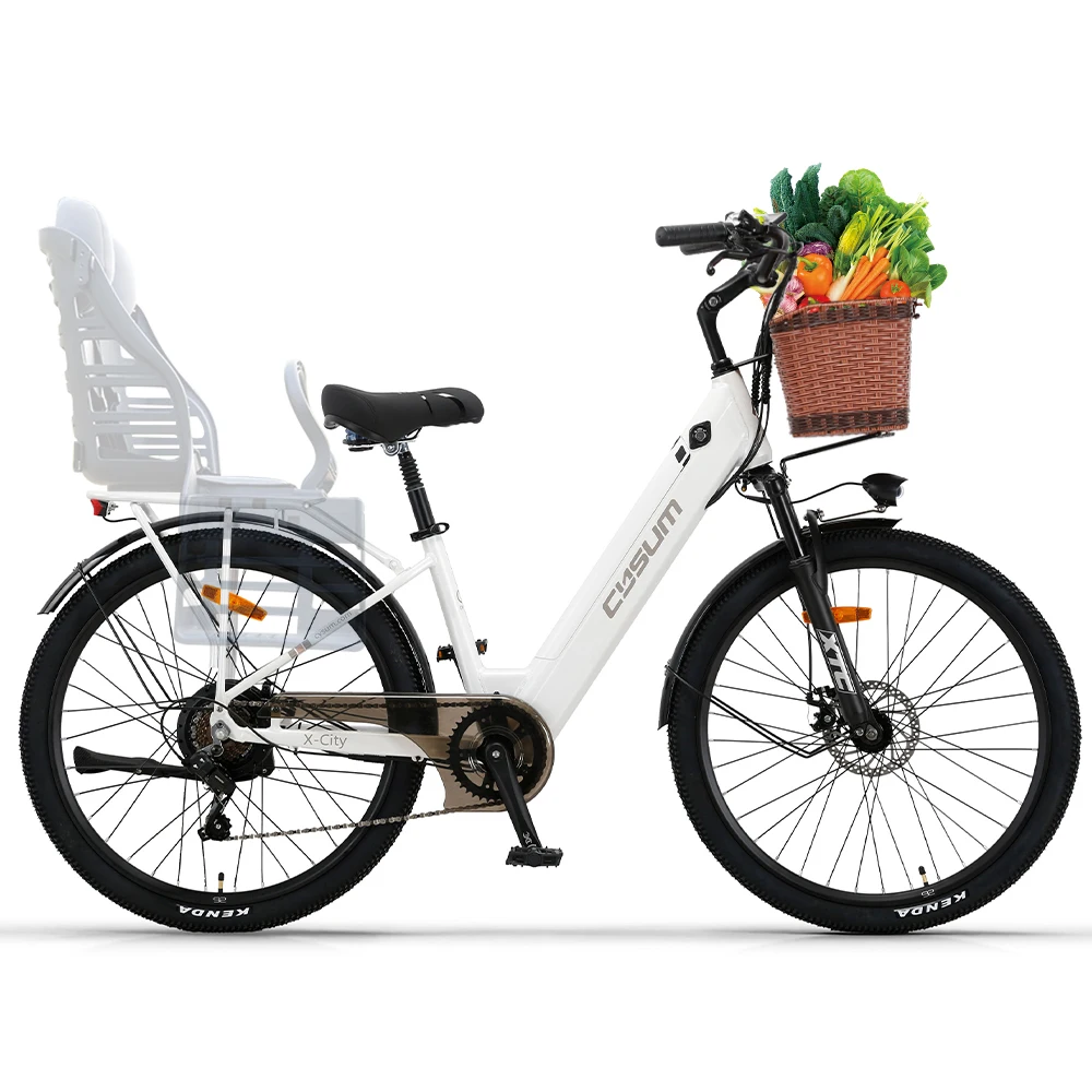 AliExpress Electric Bicycle 26" Women's X-City Bike 48V 10.4Ah Removable Battery 25Km/h Range 100Km Urban Commuter E-Bike Multifunctional