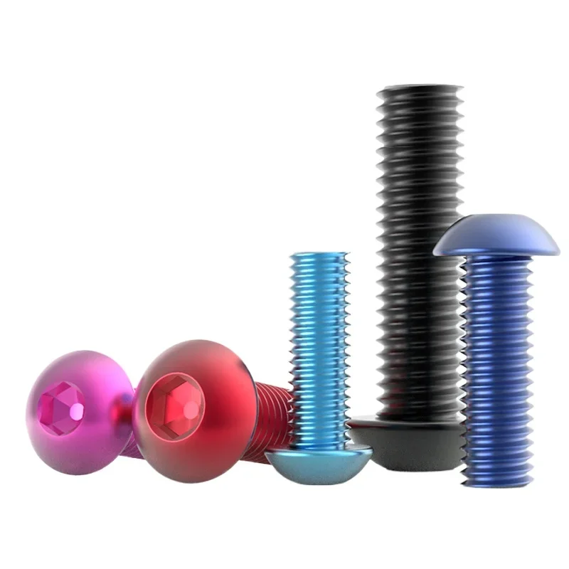 Multicolour M2 M3 M4 M5 M6 X Length 4-35mm 7075 Aviation Aluminum Alloy Allen Button Head Screw Bolt for Model Aircraft Car DIY