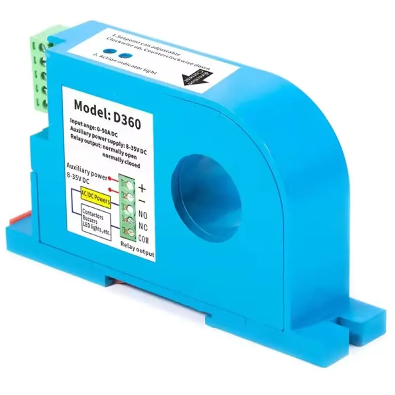 【CYBER MONDAY】DC Current Sensing Switch Hall Effect Ampere Meter Perforated Din Design Current Sensor Induction Detection Switch
