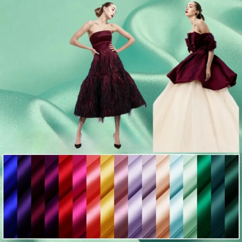 

114cm premium pure color heavy silk satin fabric 30mm dress shirt natural silk fabric chinese silk batch release