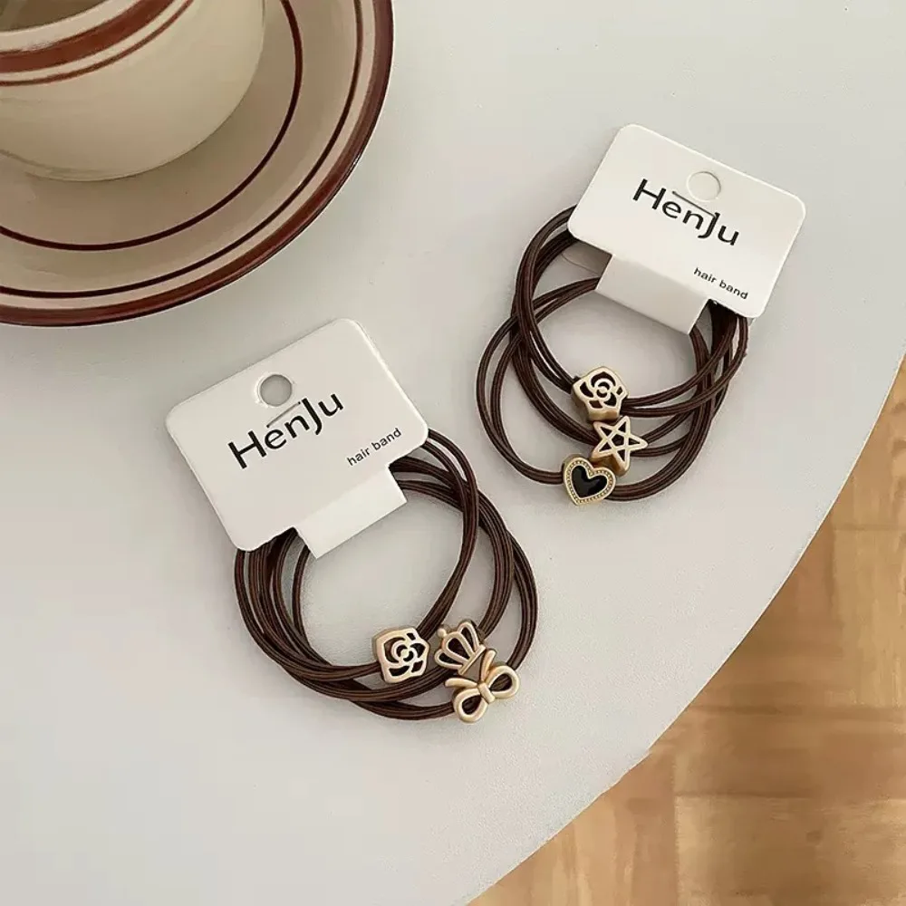 Новинка, двухслойная черная повязка на голову, высокоэластичная повязка для волос с конским хвостом, головка без вреда для фрикационного мяча, Корейская повязка для волос, детский головной убор, 5 шт.