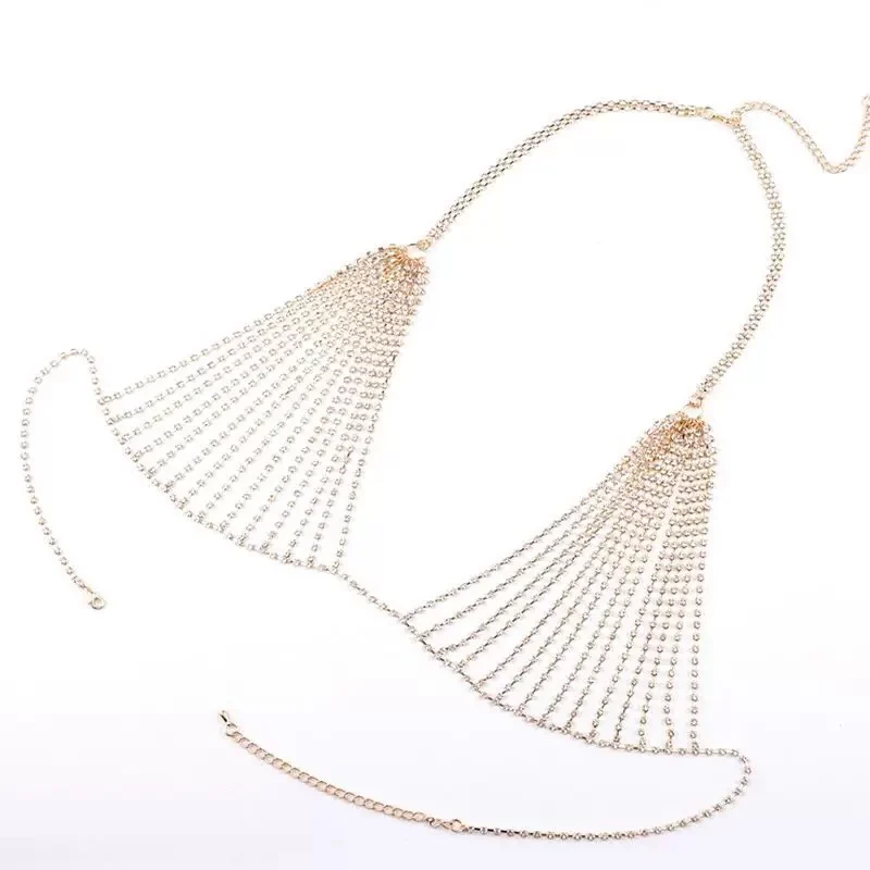 Модные аксессуары, цепочка для тела со стразами, цепочка на грудь, сексуальное бикини, женский многослойный бюстгальтер, аксессуары на груди, аксессуары для одежды