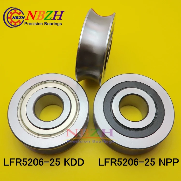 Z 25 MM track LFR5206-25 NPP LFR5206 KDD R5206-25 2RS Groove Track Roller Bearings 25*72*23.8 mm (Precision double row balls)