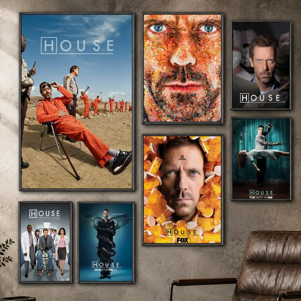 Series House M.D. Gregory Medical Drama Classic Poster  PP Self Adhesive Home Garage Dorm Bar Wall Decor Aesthetic Retro Gift