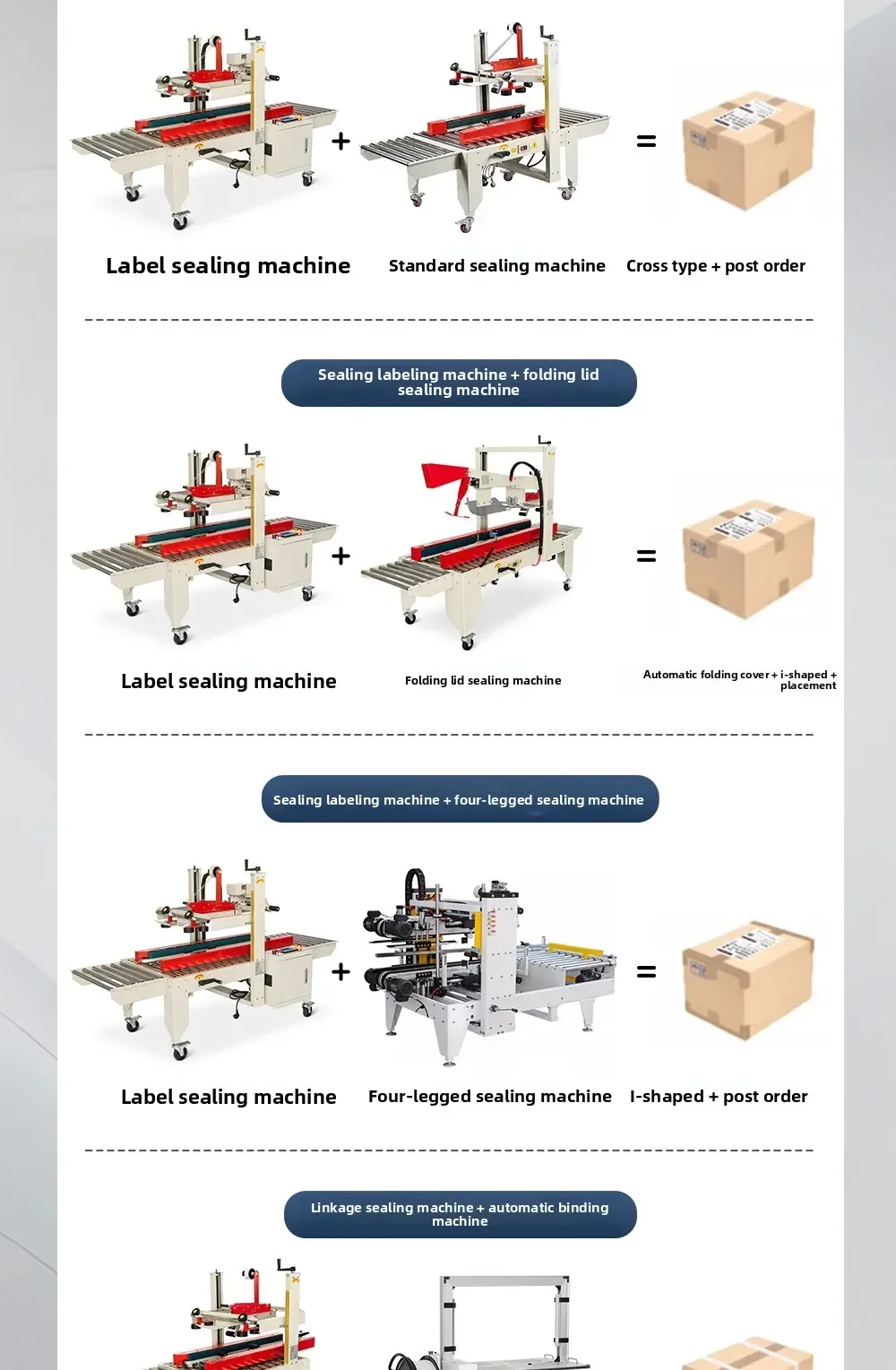 5050 automatic labeling and sealing machine postal carton e-commerce sealing machine transparent tape express sticker