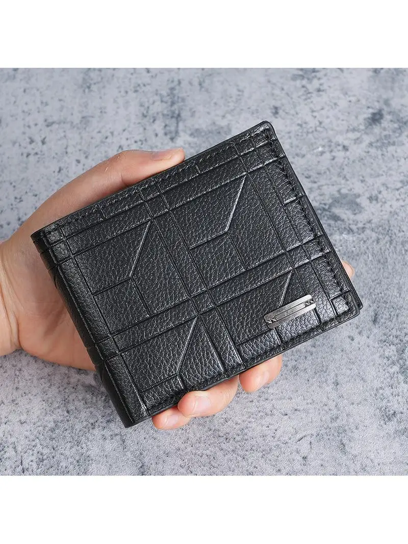 

Новый мужской кошелек из мягкой кожи, большой вместимости, с горизонтальным узором, модный, для молодых мужчин.