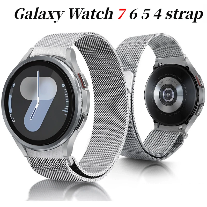 Pulseira de metal para Samsung Galaxy Watch, Pulseira magnética clássica, Pulseira para 7, 6, 5, 4, 44mm, 40mm, 46mm, 47mm