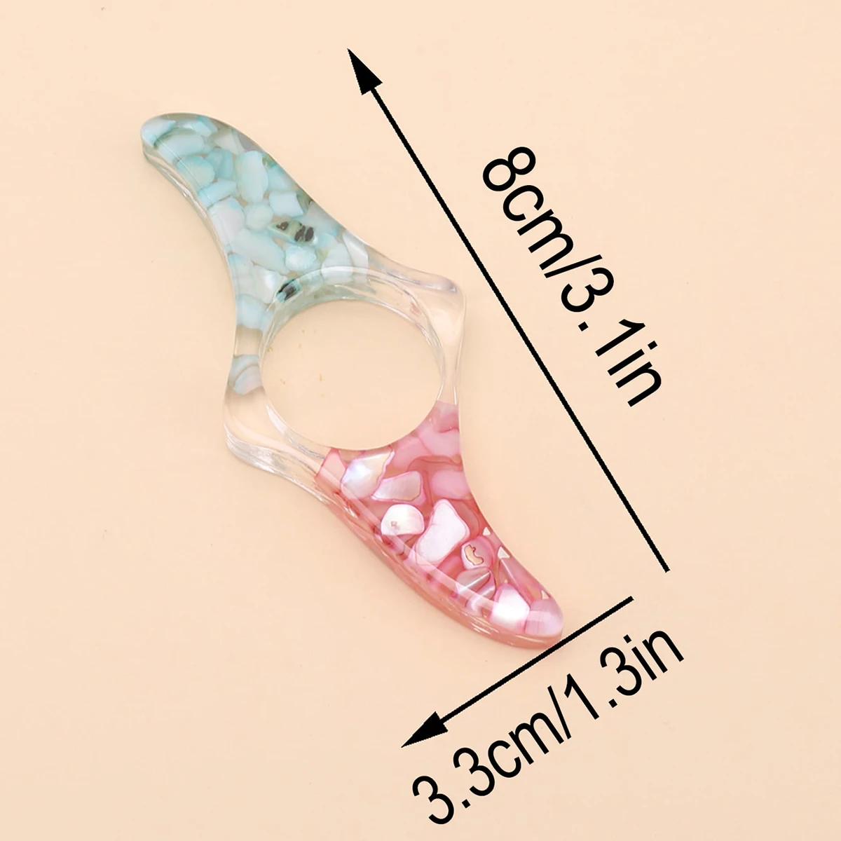 Multicolor Resin Stone Thumb Bookmark for Reading, Portable Study Aid, Student Book Accessory