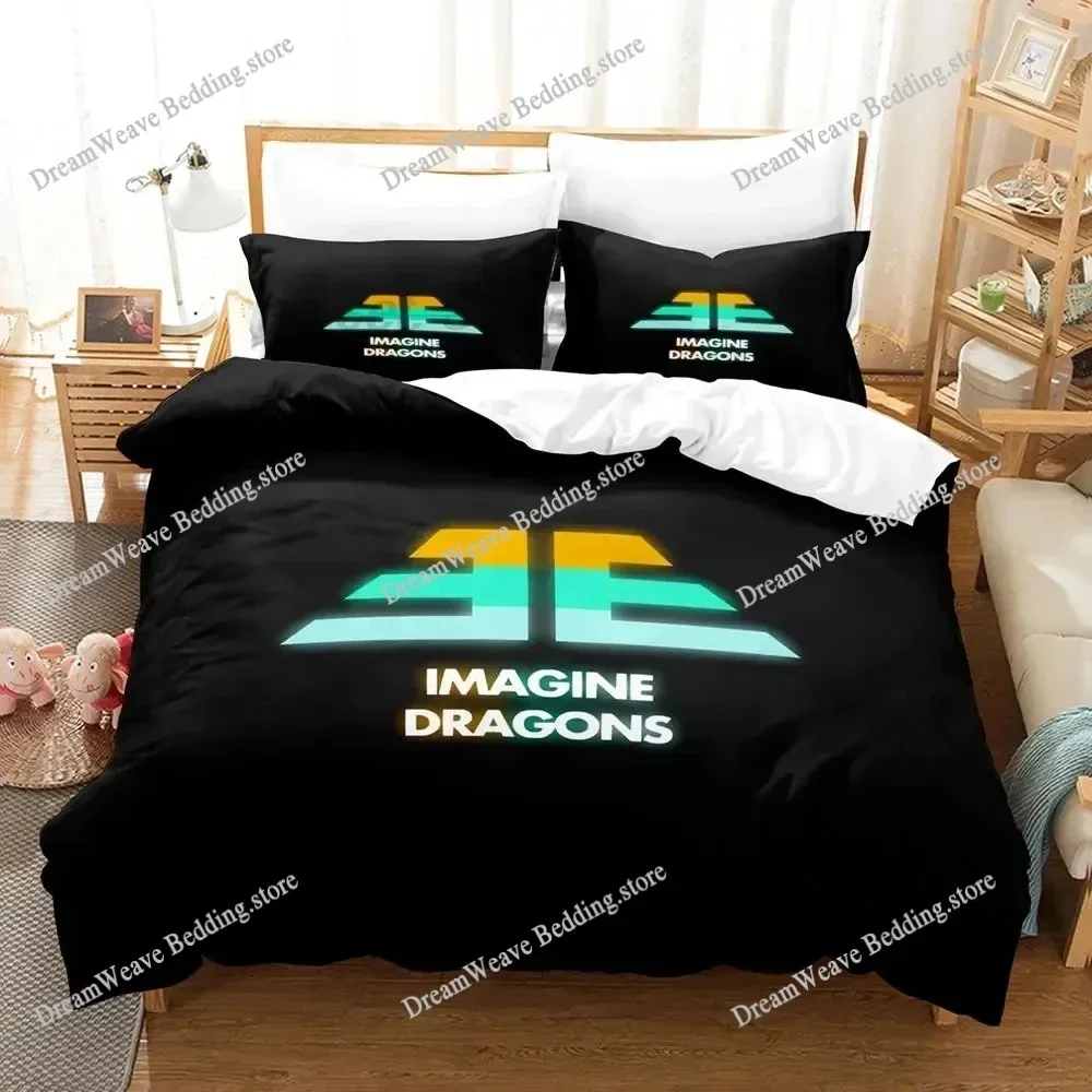 2025 Imagine Dragons Single Double 3D Printed Bedding Set for Boys Bedroom Queen King Size Quilt Cover PillowcaseFQH