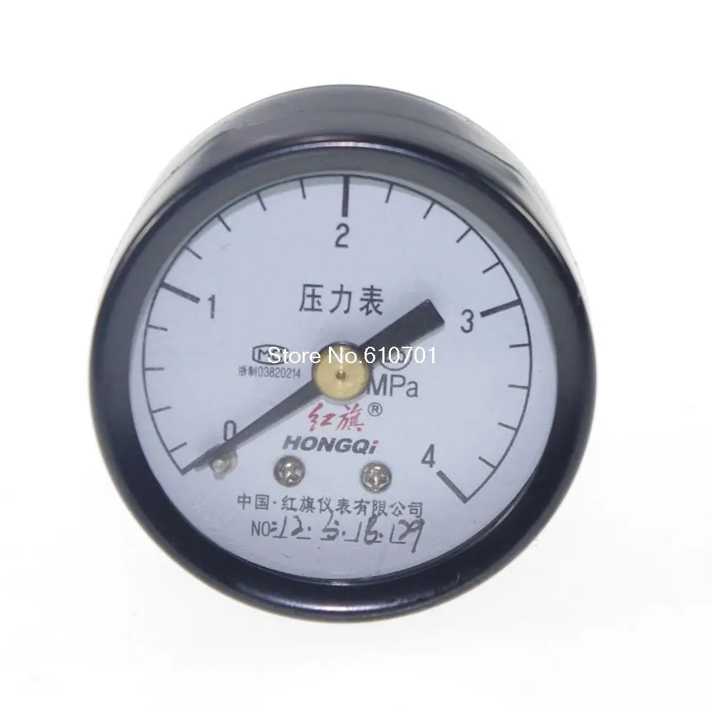 Water Oil Hydraulic Air Pressure Gauge Universal Gauge M10*1 40mm Dia 0-4Mpa