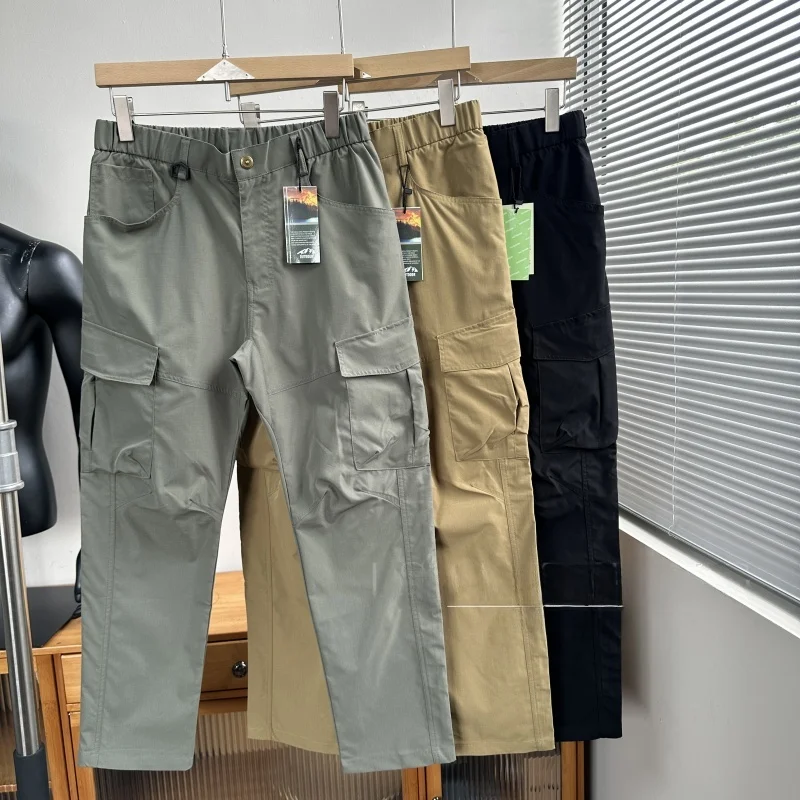 

Outdoor Tactical Men's Workwear Pants Autumn Sle Belted Windproof Multi-ket Casual Trousers Water-resistant Long Trousers