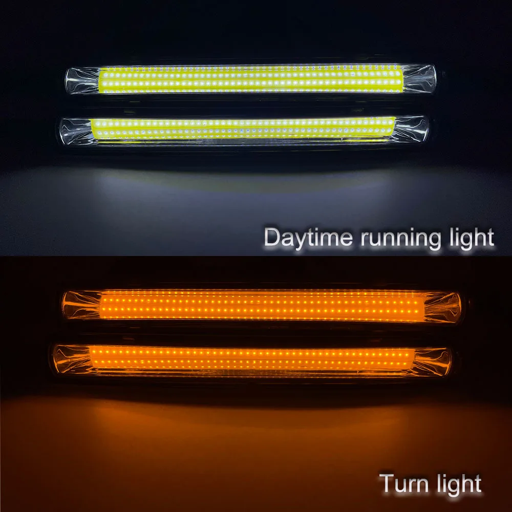 Car COB LED Turn Light Driving Lamp 182X40X23MM General Daily Running Lights Bar Driving 2Pcs Aluminum Heat Dissipation