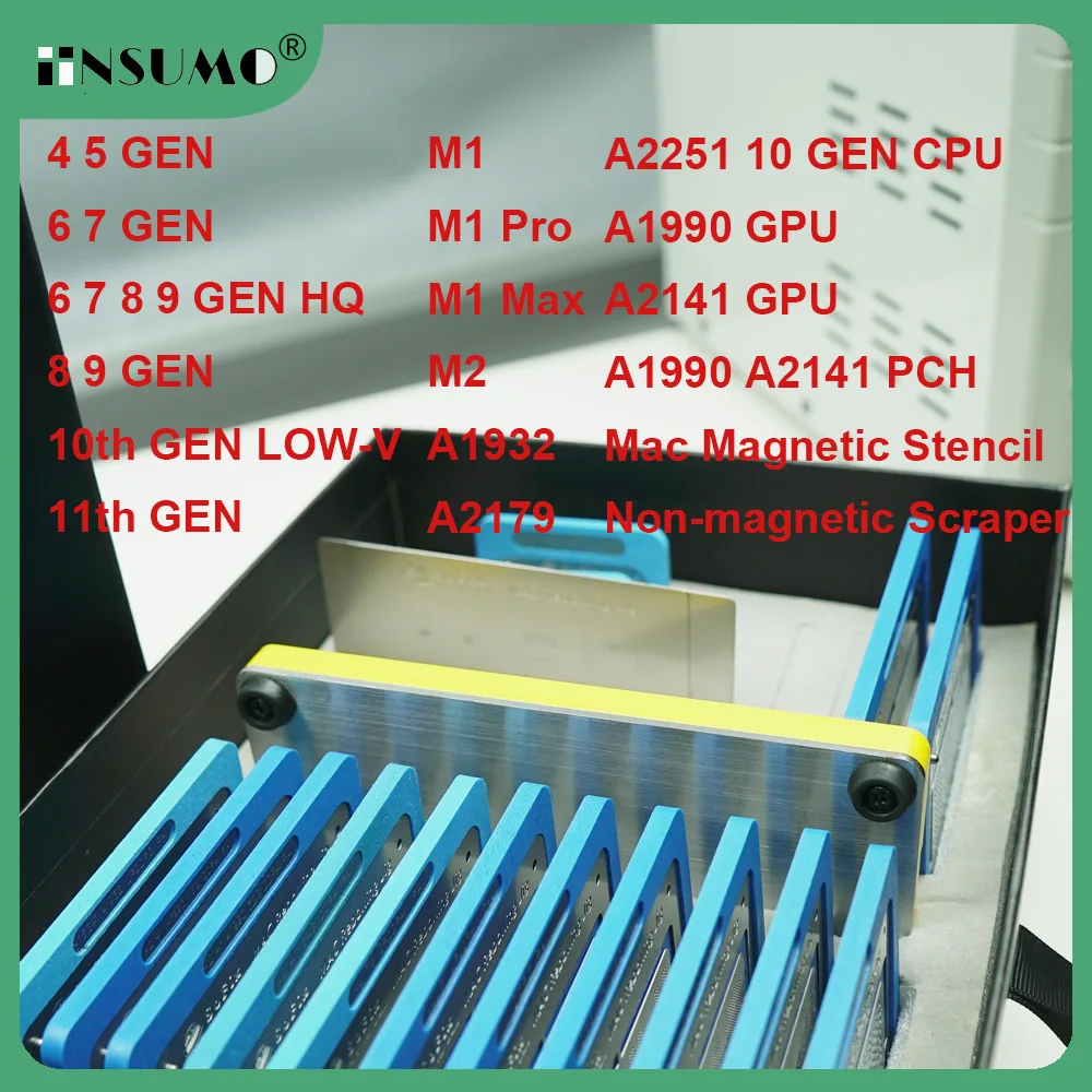 

Sofix S-F304 Логическая плата BGA Магнитный трафарет для Macbook CPU GPU PCH Чип Intel M1 M2 CPU RAM Nand Оловянная платформа для посадки