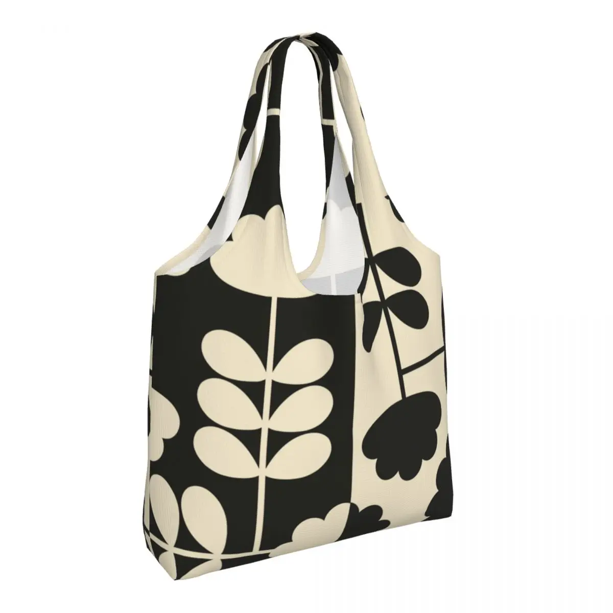 Custom Recycling Print Cut Stem Orla Kiely Shopping Bag Women Shoulder Canvas Tote Bag Washable Groceries Shopper Bags Handbags