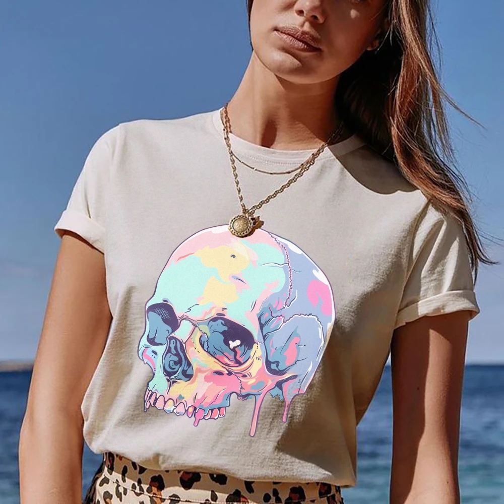 Fantasy Watercolor Skulls Shirt , Villain Skull Watercolour In Shirt Comfort Colors T-Shirt For Women Shirt For Girl