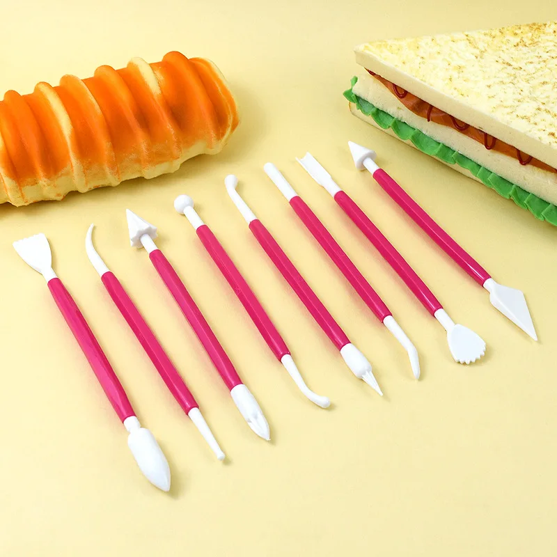 

Bview Art 8 Pcs Fondant Tools Set, Sculpting Knife Flower Carving Pen for Cake Decorating DIY Sugar Flower Making