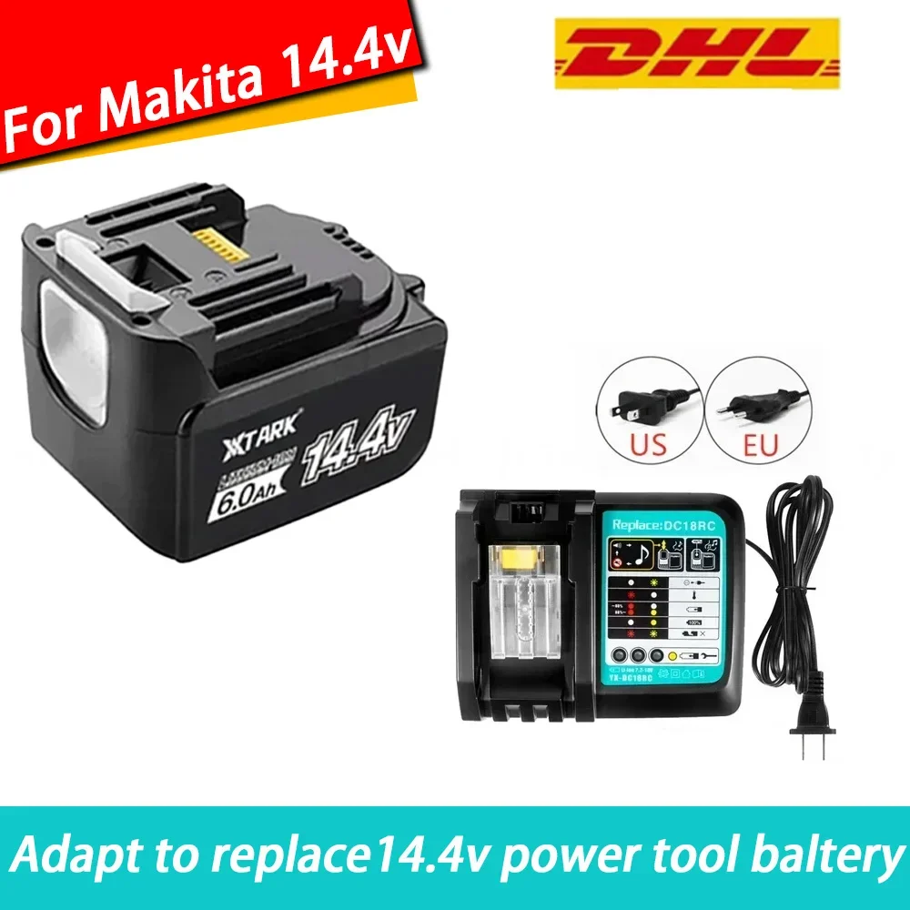 

Rechargeable Li-ion Battery 14.4V 6000mAh for Makita 14V Power Tools 5.0Ah Batteries BL1460 BL1430 1415 194066-1