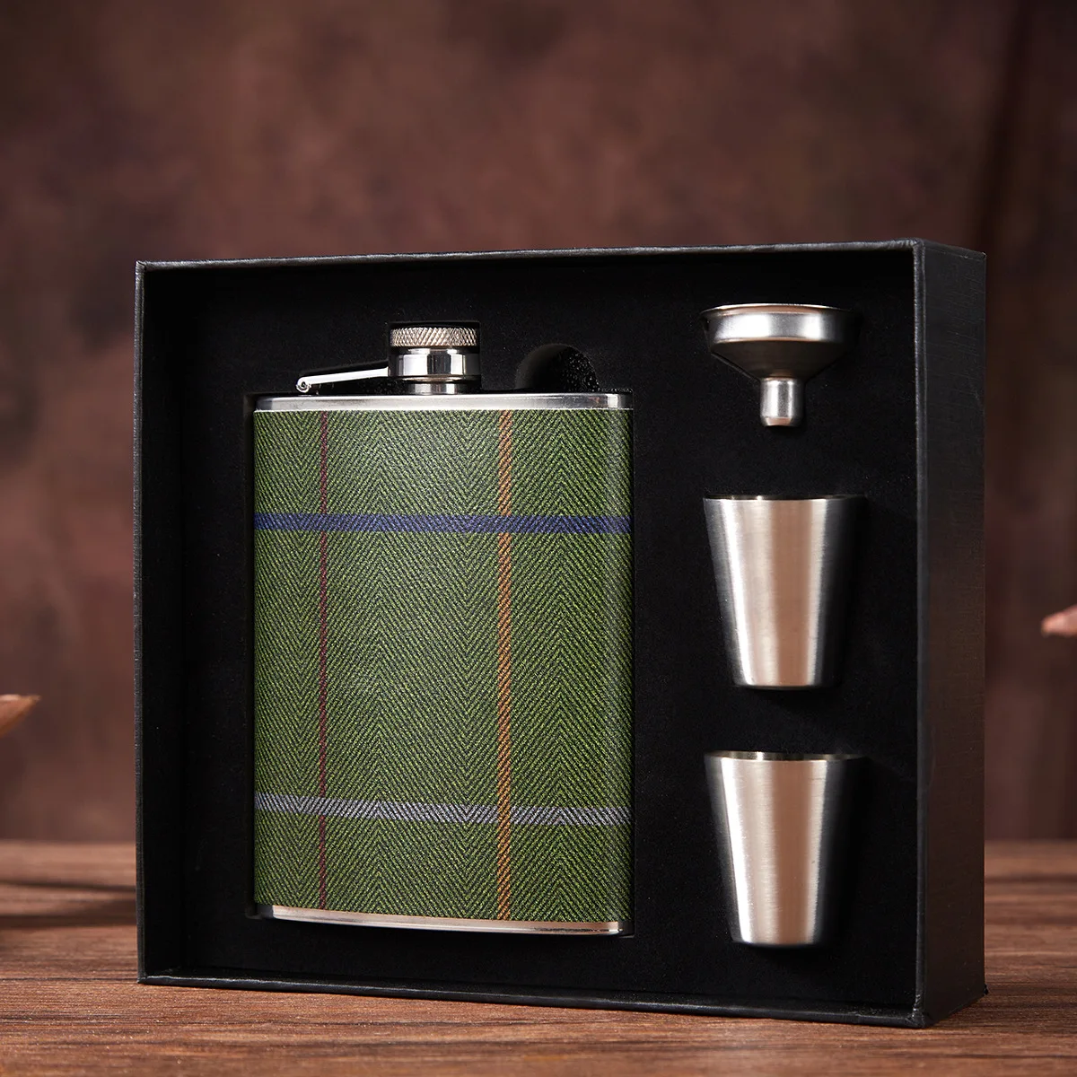 8oz Portable 304 food grade Flagon Whiskey Vodka Wine Pot Hip Flask leather Set Alcohol Drinking pocket Bottle outdoor camping