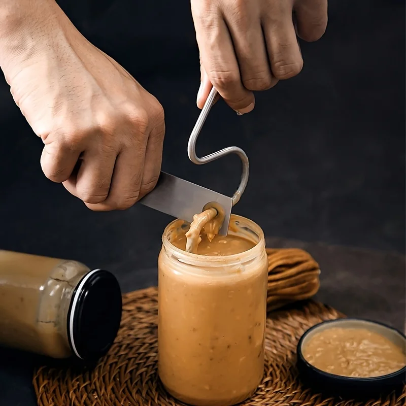 2PCS Stainless Steel Manual Kitchen Food Mixer for Peanut Butter Sesame Paste Butter Spread Home Use Handheld Stirring Tool