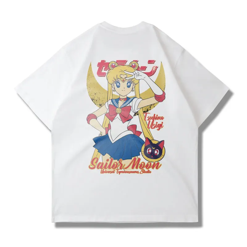 Sailor Moon Venus & Minako Aino Retro Anime Black T Shirt 2026 Summer Oversized Streetwear Graphic Tee for Women Men Casual Tops - view 3