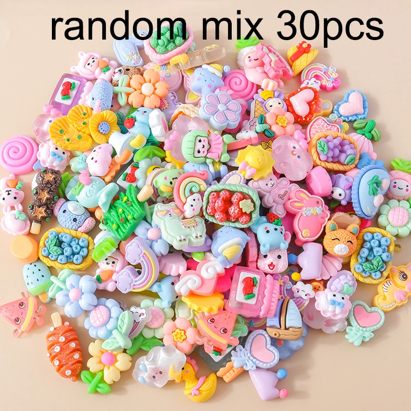 Leslie Zufällige 10/20/30 Stück gemischte Harz Lebensmittel Blume Tier Nail Art Handyhülle Haarnadel Kühlschrank handgemachte DIY Charms Zubehör – Detail 9