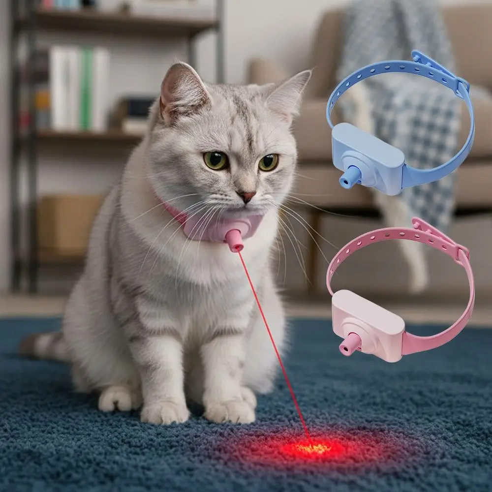 Automatic Cat Laser Toy Pet Supplies Electric Intelligent LED Necklaces with LED Light Cat Laser Collar for Indoor Cats