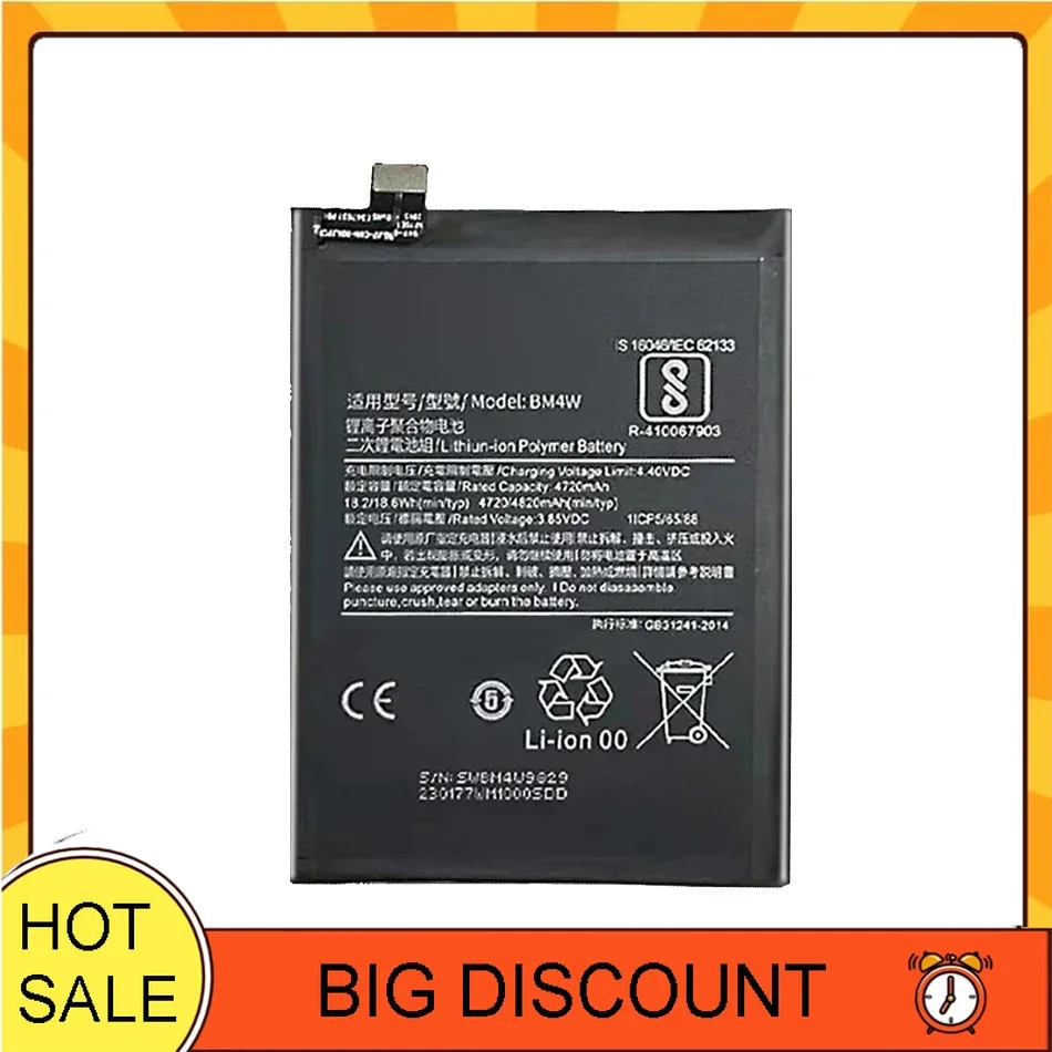 High Qulity 4820mAh BM4W BN53 Battery For Xiaomi Mi 10T Lite 5G/ Note 10 Pro Global For Redmi Note 9 Pro Global Battery