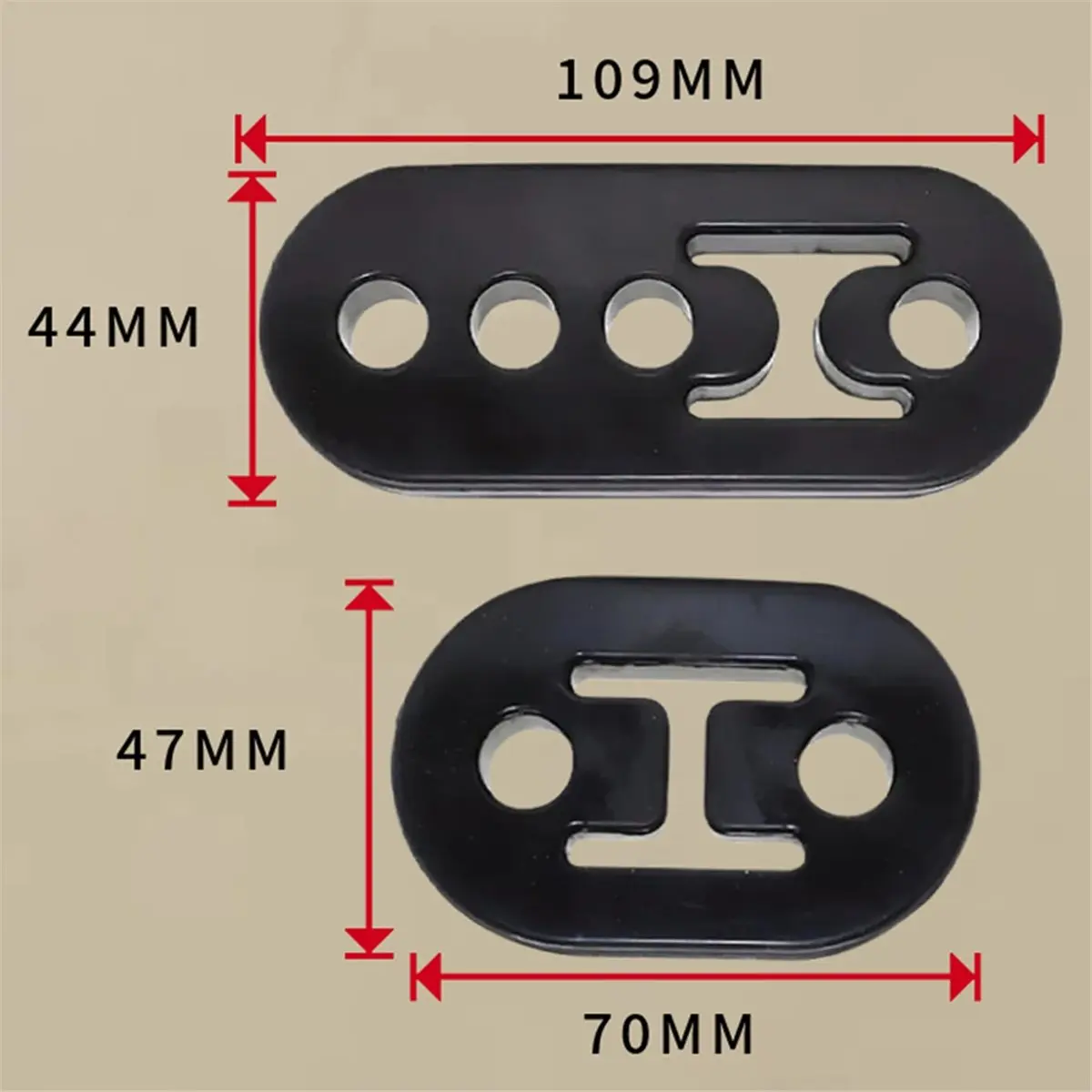 Rubber Exhaust Hanger,2 Holes and 4 Holes Adjustable Muffler Hanger 90°Bend Universal Weld in Place Exhaust Hanger Rod