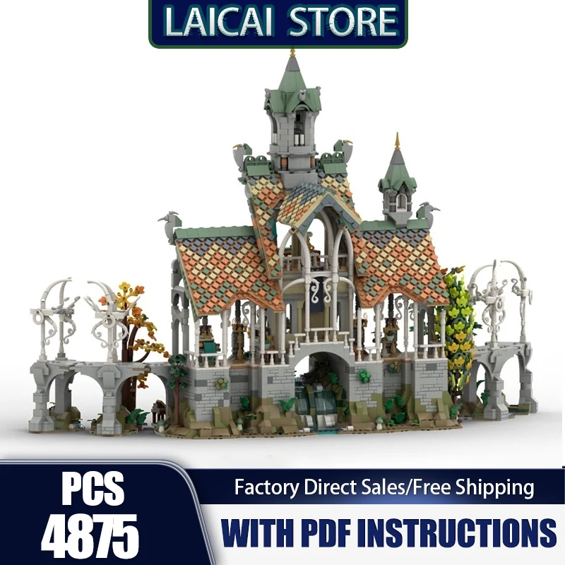 

Модель волшебных колец Moc, строительные кирпичи, глубокая и секвенная технология Valley, модульные блоки, подарки, рождественские игрушки, наборы «сделай сам», сборка