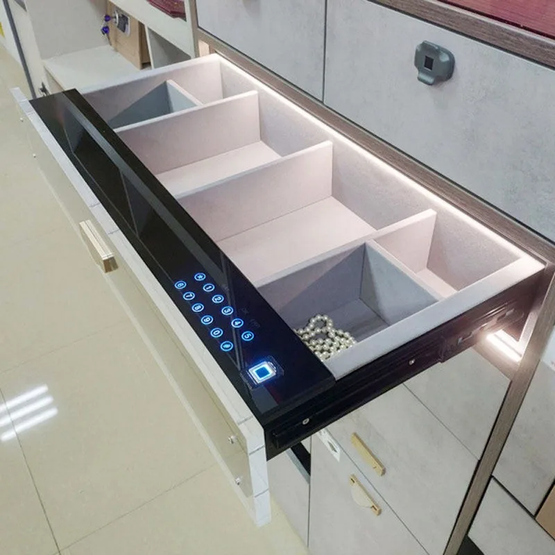 Touch screen fingerprint password drawer safe anti-theft small, wardrobe invisible smart safe home