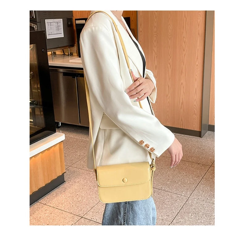 Women Bag Korean Genuine Leather Flap Casual Solid Hasp Soft Shoulder Bags Vintage Mori Girl Purse Phone Bag Simple