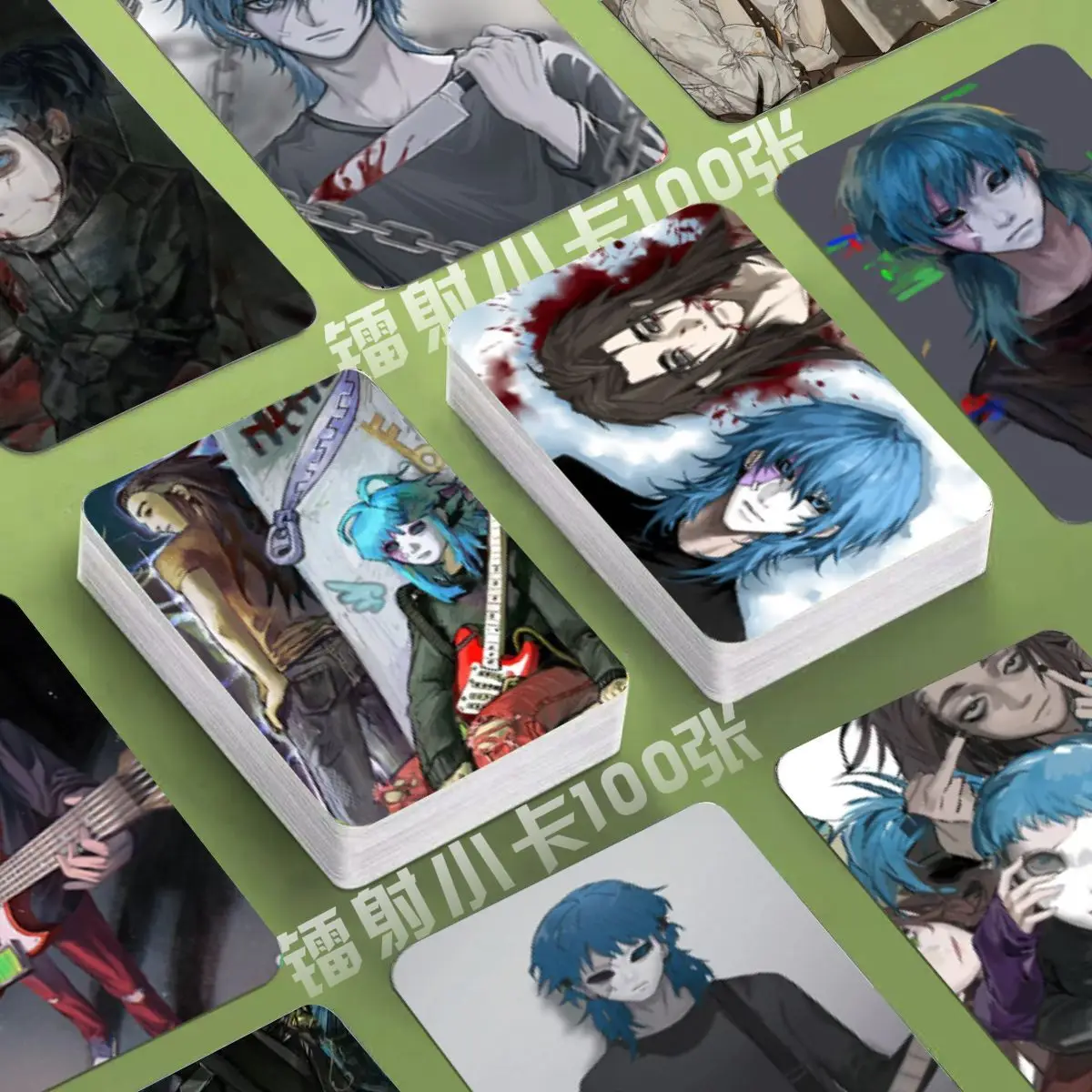 

100 PCS Sally Face Sal Complete Set Anime Laser Card Cosplay Rounded Corners LOMO Card Christmas Gifts Girls