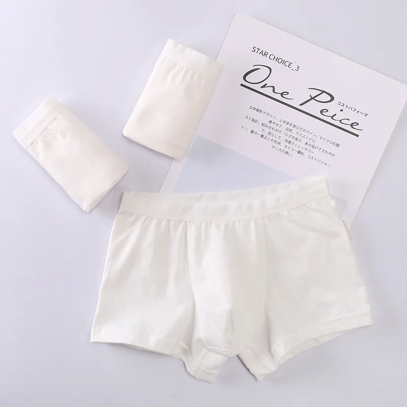 6pcs Girls Underwear Set Soft Solid white Children's boxer panties Ages 2-13 Student Adolescent Fashion Kids' Panties 100-170