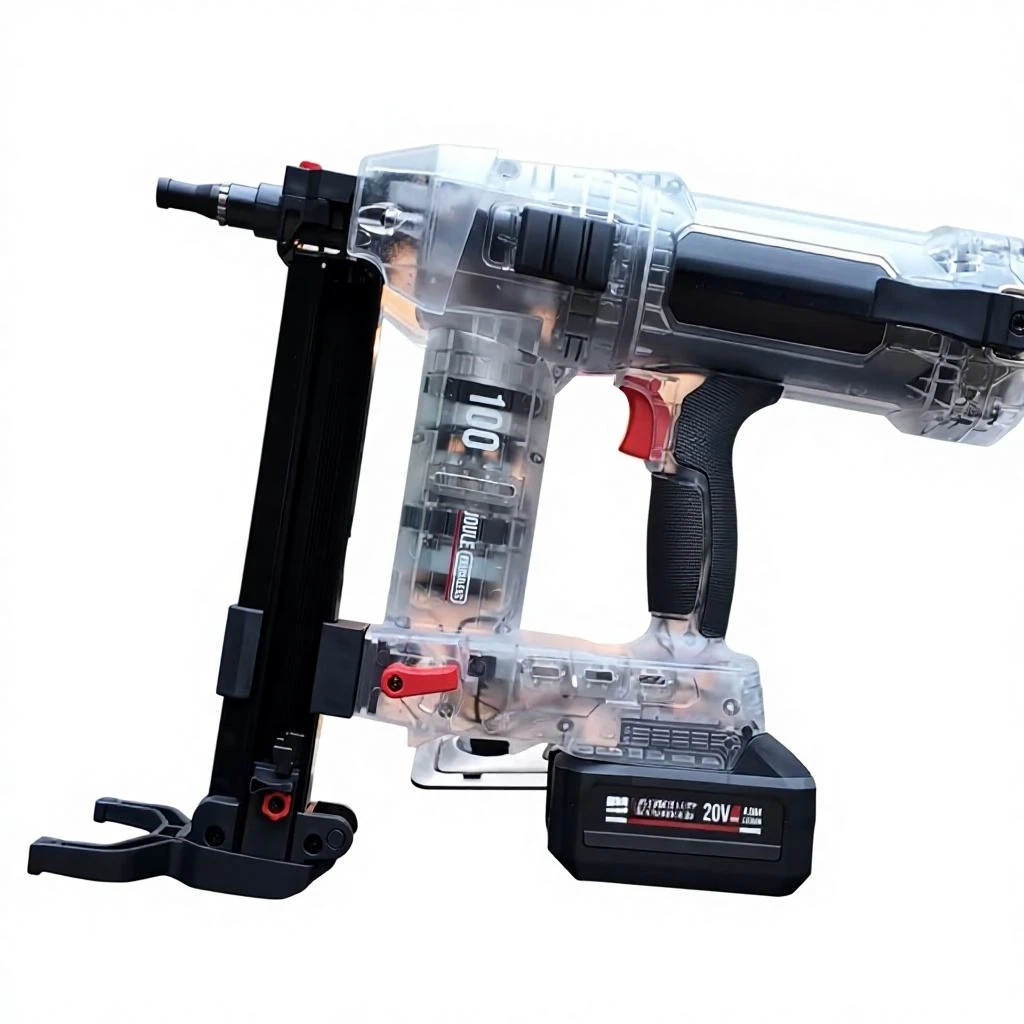 Cordless No Lithium Brushless Steel Concrete Cordless Fastener Tool 20V  Battery Nailer Gun 100J 15-40mm