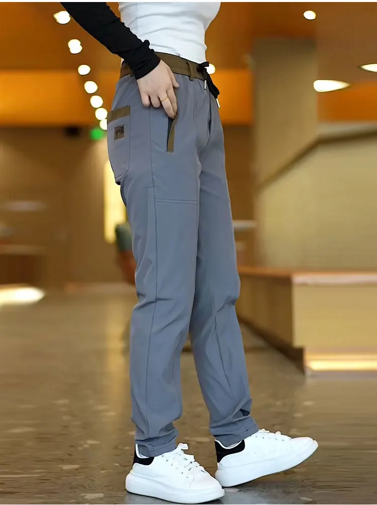 Neue Freizeithose für Herren im chinesischen Stil – Frühling/Herbst, mittelhoher Bund, elastisch, gerade geschnitten, bequem, atmungsaktiv, Sportmarke – Detail 11