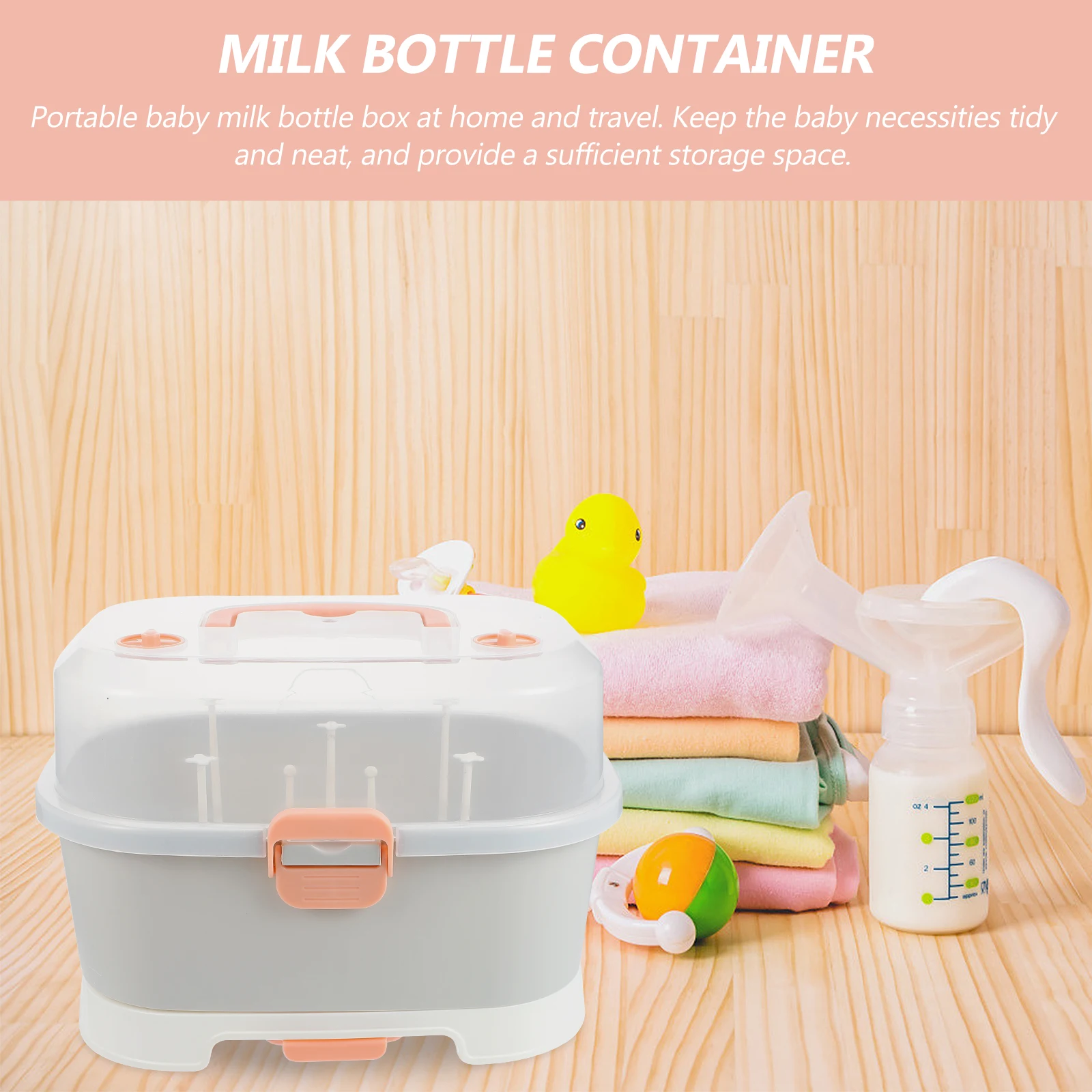

Milk Bottle Case Baby Bottle Storage Box Large Capacity Portable Travel Safe Healthy Material Dustproof Container For Home Use