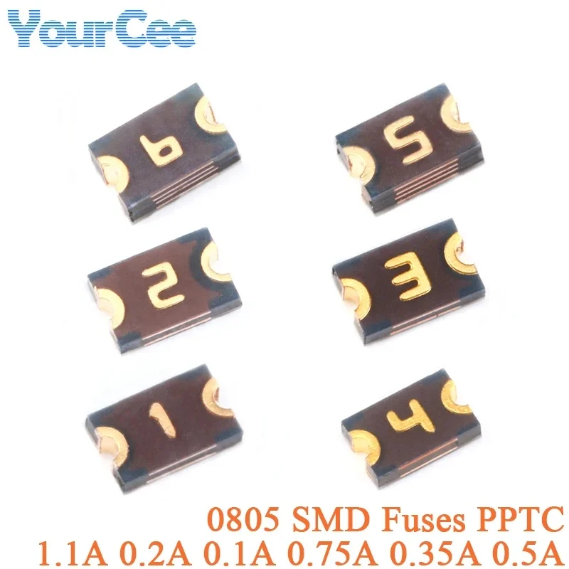 10Pcs 0805 SMD Self Recovery Fuses PPTC 1.1A 0.75A 0.35A 0.5A 6V 0.2A 9V 0.1A 15V SMD Resettable Fuses