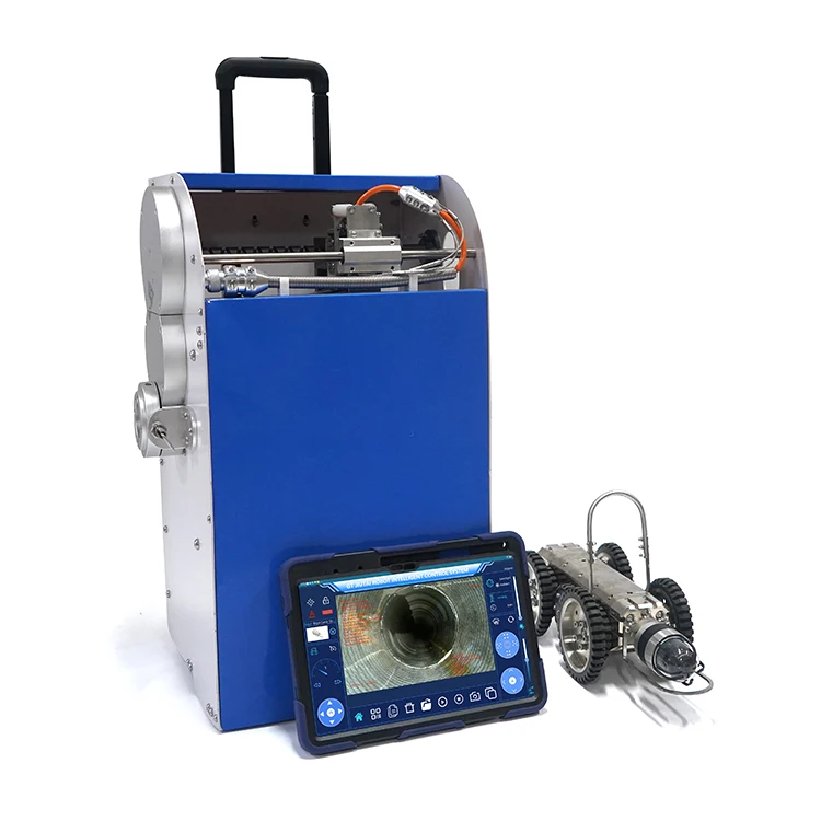 Sistema de cámara de inspección de robot sobre orugas de tubería de drenaje de alcantarillado CCTV de 150m con 512Hz 1080P