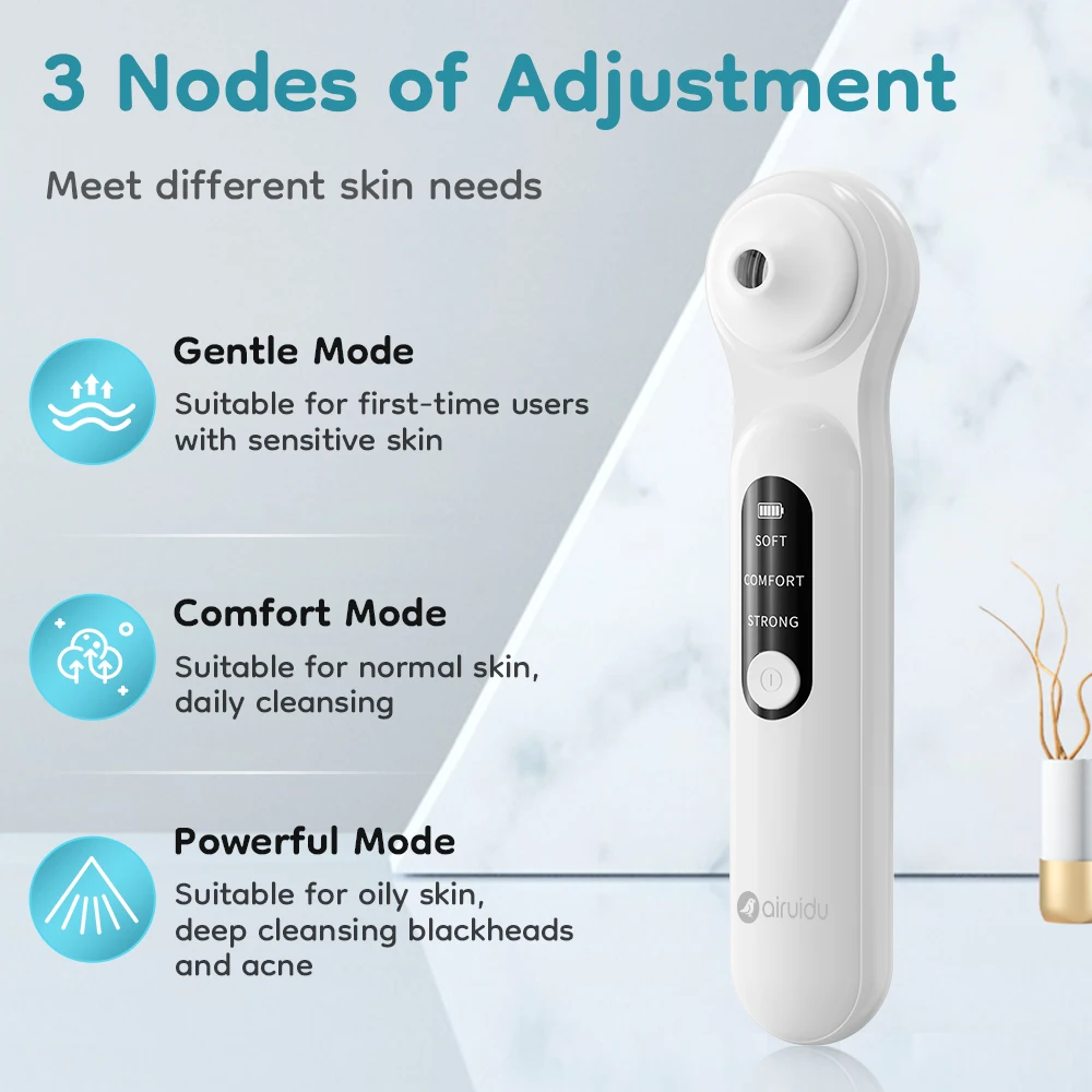 Visual Electric Blackhead Remover 3 Gears Adjustment LED Screen With light Vacuum Blackhead Removal Skin Cleansing Pore Cleaner