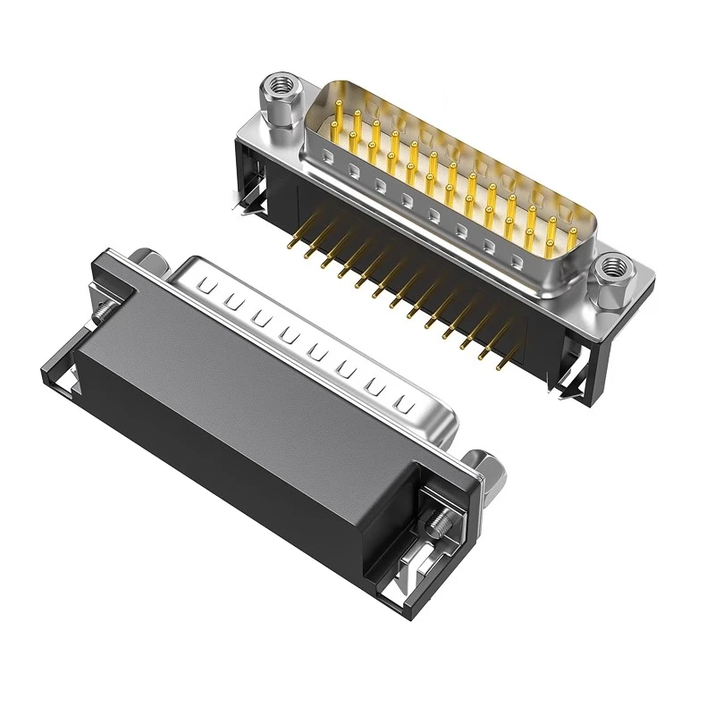 DB25 Сварная пластина, гнездовое сиденье DR25, колено 90 градусов, прямоугольное линейное вставление, штифт DP25, параллельный порт, стыковочный разъем