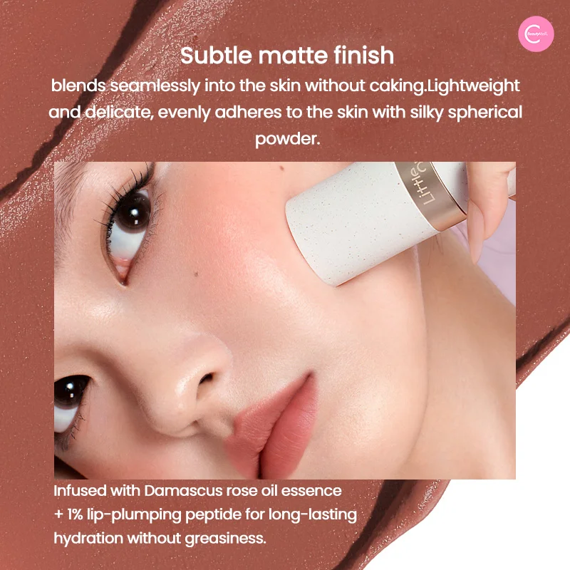 Little Ondine Multi-Use Aquarel Stick Pure Lip Wang Vlek Afwerking 3-in-1 Wang Blush Oogschaduw Lip Getint Langdurig