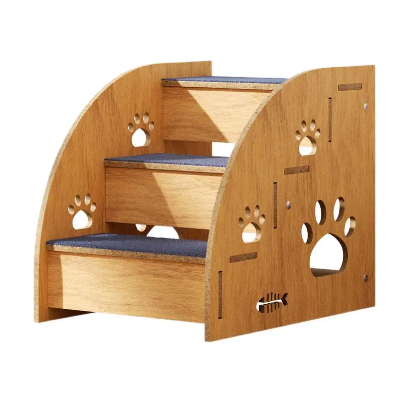 

Dog Stairs Pet 2/3/4 Steps Stairs High Bed Climbing Cat Ramp Ladder Anti-slip Wooden Dogs Bed Stairs Indoor Pet Supplies